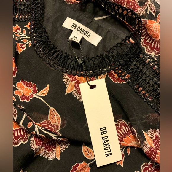 Bb Dakota long sleeve ruffled mini dress, black, size M - Picture 4 of 6